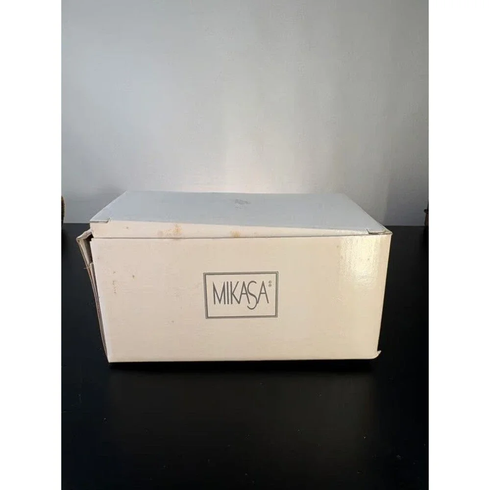 Mikasa Germany Lead Crystal Candle Holders Pair Starburst Foil Label with Box